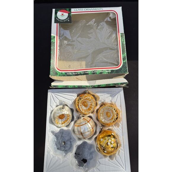 VINTAGE KURT S ADLER CHRISTMAS ORNAMENTS CZECHOSLOVAKIA GOLD AND SILVER -S1 - Picture 2 of 10